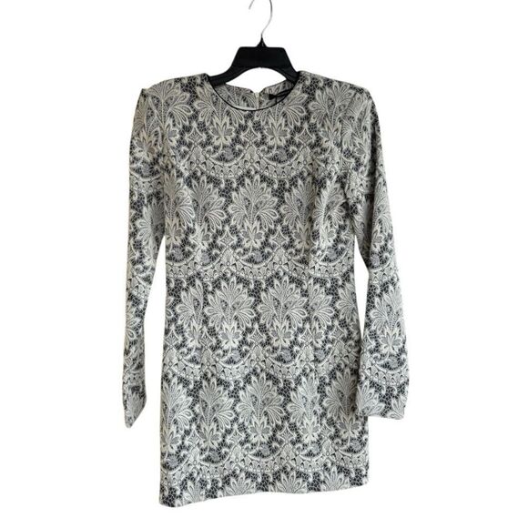 Plein Sud Brocade Mini Dress NWT FR42 US10 Black Gray White Made in Italy - Picture 8 of 13